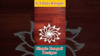 5-3 dots kolam design | Beautiful kolam with dots | Daily new rangoli #muggulu #trendingshorts