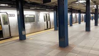 R46 C trains leaving and R46 A entering 42 Port Authority Bus Terminal