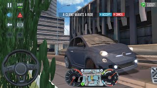 Uber Driving Simulator 🚖✨ Taxi Sim #2024 _ Car games 3D Fiat Mini 500 _ Android jos Gameplay