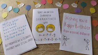 DIY : Qurantine birthday cards for best friend | 5 Simple and easy cards