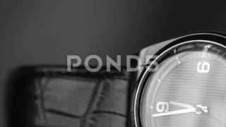 POND5 - Wristwatch Closeup - Black & White Stock Footage