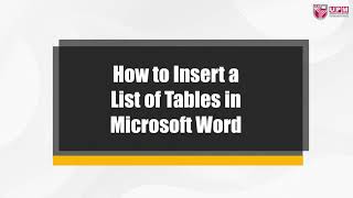 How to Insert a List of Tables in Microsoft Word