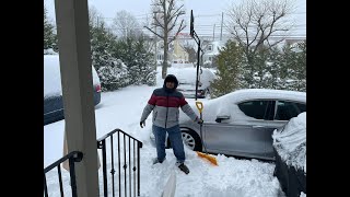 New York Snow Storm February 2021 l Shoveling Snow