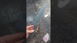 I finished forging out this 8" chef knife from a 228-layer billet of 1084 & 15N20 damascus