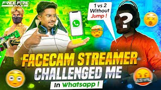 Facecam Streamer Challenged Me ☠️ In Whatsapp 💬 | 1vs2 Without Jump !! #gamingwithdino #freefire