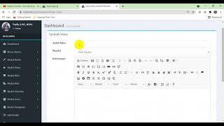 Membuat Playlist pada menu Modul Video di website