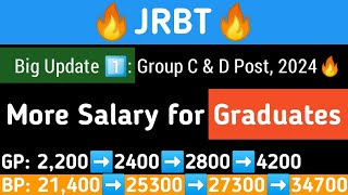 JRBT Gr- C & D Big Update 1🔥: Graduates রা বেশি Grade Pay পাবে 🤩