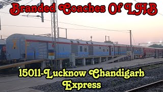 Branded Coaches Of LHB With 15011-Lucknow Chandigarh Express At Washing Pit Line Yard Lucknow