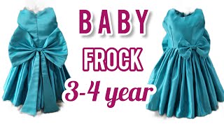 very easy baby frock cutting and stitching/3-4 year baby frock