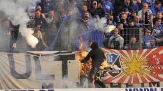 Ultras Mannheim fackeln eigene Zaunfahne ab (Lotte - Waldhof Mannheim 25.05.16)