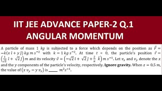 ANGULAR MOMENTUM PROBLEM SOLUTION OF PAPER-2 JEE ADVANCE BY RKH SIR