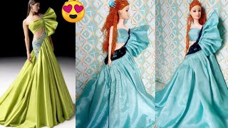 Re-creating Dress  for Barbie   | Making Inspire Dress| Doll Dress #dcreating