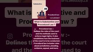 Substantive v/s Procedural law #law #procedural #judiciary #judiciaryaspirant #aibe #aibeexam #news