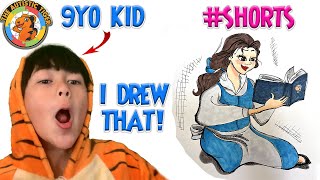 9yo Autistic Savant Draws - Belle | Beauty and the Beast #shorts