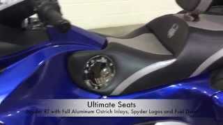 Ultimate Seats - Spyder RT with Full Aluminum Ostrich Inlays, Embroidered Logos and Chrome Fuel Door