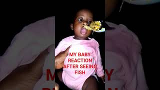 Watch my baby reaction when pranked with fish #baby #babygirl #prank