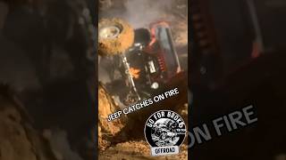 BUILT JEEP CATCHES FIRE 🔥 #goforbroke #jeeponly #jeepgang #1tonjeep #beaterjeep #wrangler wran