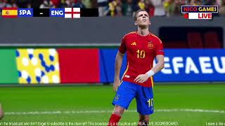 Simulação Realista | Espanha x Inglaterra | UEFA EURO 2024 | PES 2021