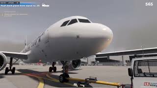 Airport Sim - Airbus A320neo pushback - Warsaw