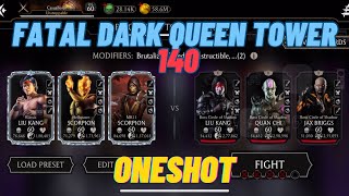 Fatal Dark Queen Tower 140 | Using Horse Stance Glitch | MK Mobile