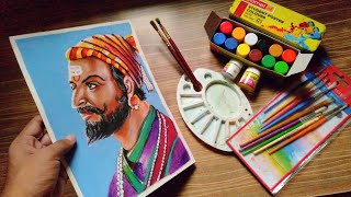 Shivaji Maharaj Painting poster colour | shivaji maharaj drawing oil pastel | Rahul art academy