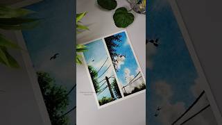 2 in 1 Oil Pastel Scenery #shorts #youtubeshorts