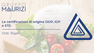 Webinar - Le certificazioni DOP, IGP e STG