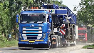 UD Quester GWE 370 - Heavy Transport Passing Narrow Road in East Java