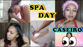 SPA DAY REALZÃO CASEIRO 🦋✨hidratação capilar, skin care, depilação...