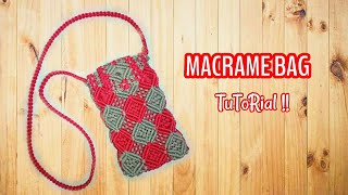 Macrame Bag Full Tutorial, Macrame New Design, DIY, Tas Tali Kur Motif Baru