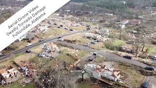 Aerial Video Major EF3+ Tornado Damage - Fultondale, Alabama