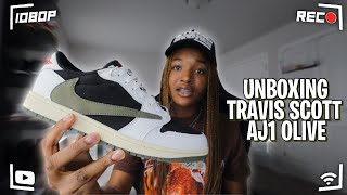 TRAVIS SCOTT JORDAN 1 LOW “OLIVE” UNBOXING + ON FEET!