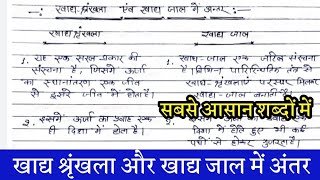 खाद्य श्रंखला और खाद्य जाल में अंतर/ khadhya sankhla aur khadya Jaal mein antar bandana studyclasses