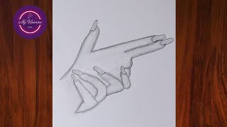 how to draw Hand, gesture pistol || Girl hand sketch || very easy hand sketch