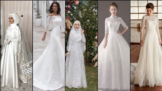 Elegant full sleeve style ideas of Princess wedding gowns.