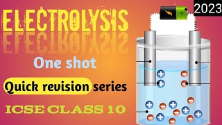 ICSE | Electrolysis | Class 10 | Quick revision | Exam revision