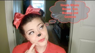 Simple Minnie Mouse Hair, Makeup, and Costume