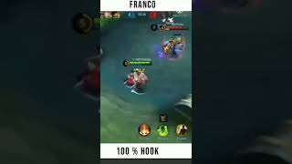 Franco 100% Hook | Mobile Legends Bang bang | best play franco #shorts #MLBB