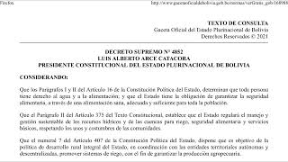 DECRETO SUPREMO N° 4852 - Autorizar la suscripción del Contrato de Préstamo N° 5721/OC-BO con el BID