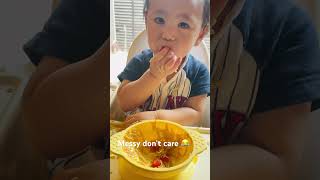 Cute Messy Eating baby #babyeatingvideo #messybaby #babyloveeating #funnybabiesvideos #shorts