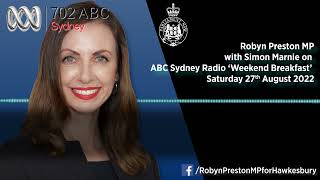 Robyn Preston interview – ABC Sydney radio – 27 August on flooding