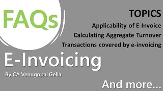 GSTZen FAQs - Applicability of E-invoicing