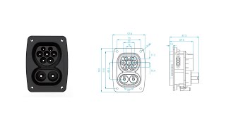 CCS2 EV inlet socket for car side