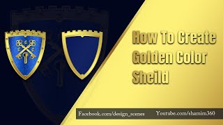 How To Design Golden Color Shield LOGO || LOGO design | Design Scenes