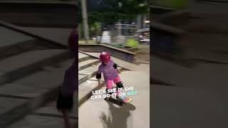 This Little Girl is Really Good At Falling When Trying To Jump From Stairs On A Skateboard