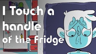 I touch a handle of the fridge