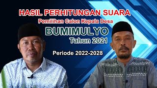 Hasil Pemilihan Calon Kepala Desa BUMIMULYO | Periode 2022-2028