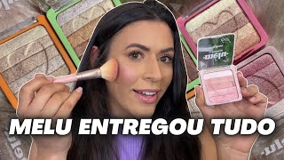 LANÇAMENTO BLUSH ILUMINADOR MELU SHINE BOMB RUBY ROSE: Cor Intensa + Brilho | Make com Lari