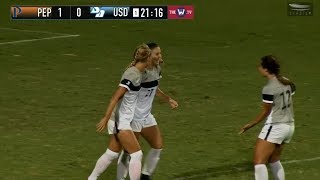 Alex Marmureanu from Pepperdine scores against San Diego