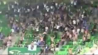 Zeljeznicar Supporters celebrate Last-Minute Goal at Ferencvaros